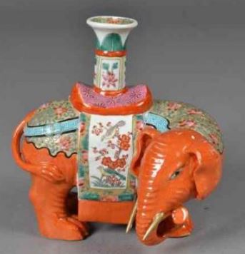 Chinese Porcelain Famille Rose Elephant Vase